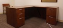 30x72 Veneer Dbl ped desk 24x48 return 