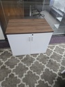 Euroline 30x66 Walnut and White Desk/Hutch/ Storage Cabinet set