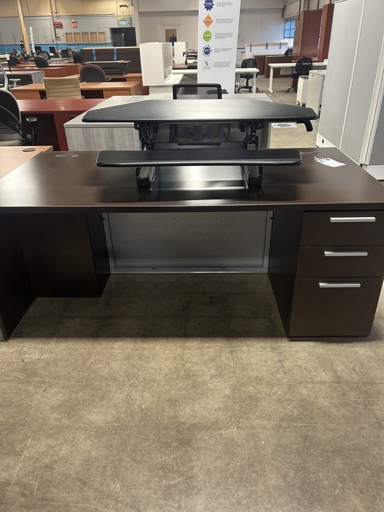 Teknion Single Ped Desk - Mocha