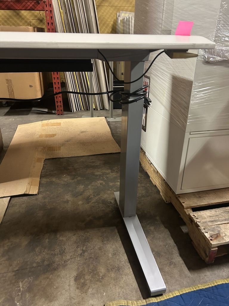 Herman Miller Renew 30"x 70" Sit to Stand -White w/Silver C-Foot Base 