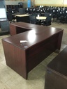Hon 72x30x78 Laminate L Shape LH Desk Mahogany