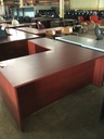 36x71 DBL Ped L-Desk LH Mahogany