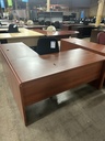 66" x 30" x 78" RH L Desk -Dbl Ped- Cherry