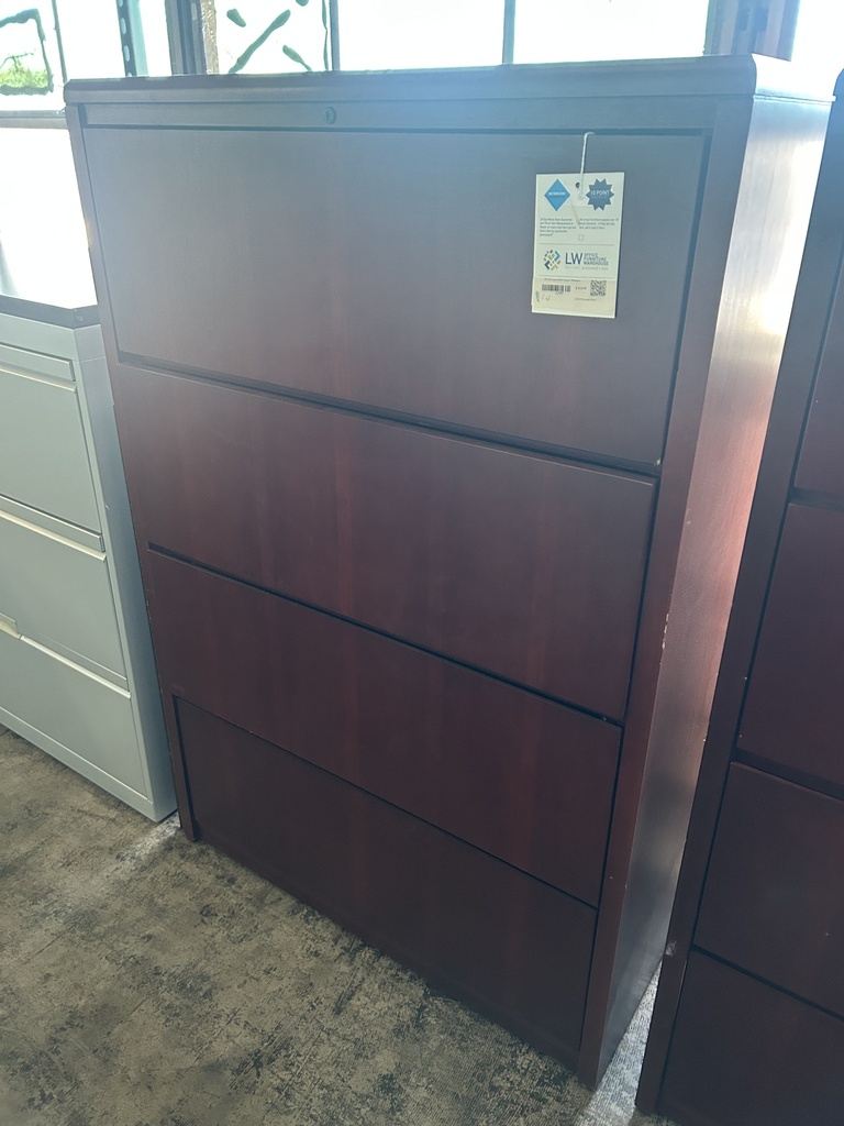 OFS (4) Drawer Wood Lateral - Mahogany