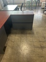 30" x 66" Lacasse Sgl Ped Desk w/Matching 36" 2-Drawer Lateral - Cherry Top w/Gray Metal Base