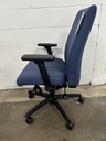 Hon Ignition Midback Blue fabric work chair, syncro tilt, seat slide, & independent back angle