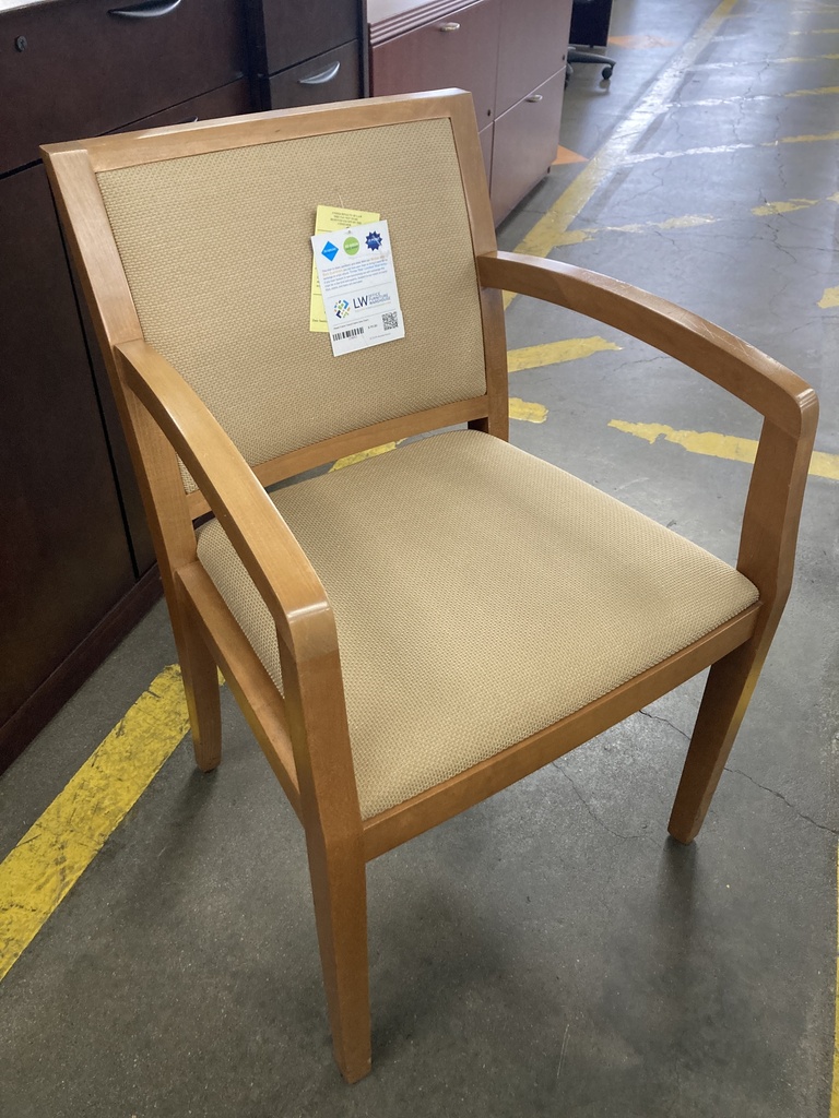 Maple Frame Tweed Fabric Side Chairs     