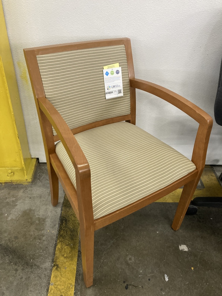 Maple Frame w/blue Stripe Fabric Side Chairs   