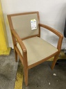Maple Frame w/blue Stripe Fabric Side Chairs   