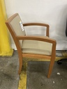 Maple Frame w/blue Stripe Fabric Side Chairs   