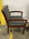 National Mahogany Side Chair Grey Fabric