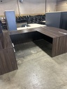goSIT LH Bowfront U Desk w/Hutch & Sgl B/F Ped