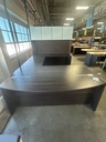 goSIT RH Bowfront U Desk w/Hutch - Walnut (NO Peds)