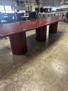 12' Boat Shaped Conference Table - Gunlock Mahogany 