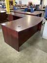 L-Desk Single Ped (Mahogany)