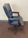 Traditional Conference Chair Navy Leather 