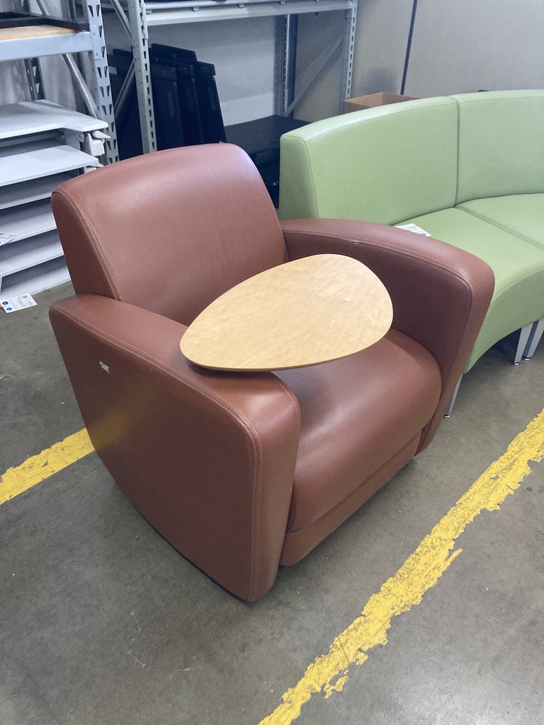 Lobby Chair with Swing Table Burnt Orange