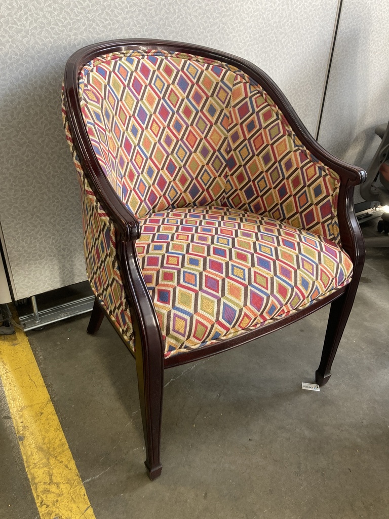 Lobby Chair Colorful Diamond Pattern 