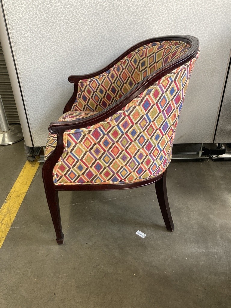 Lobby Chair Colorful Diamond Pattern 