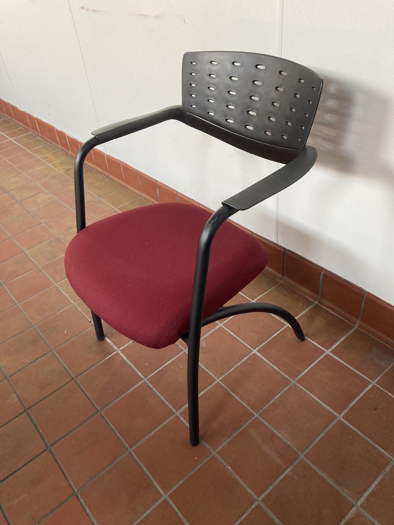 Stacking Side Chair Black and Red