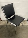 Black Vinyl Chrome Frame Stacking Chair No Arms