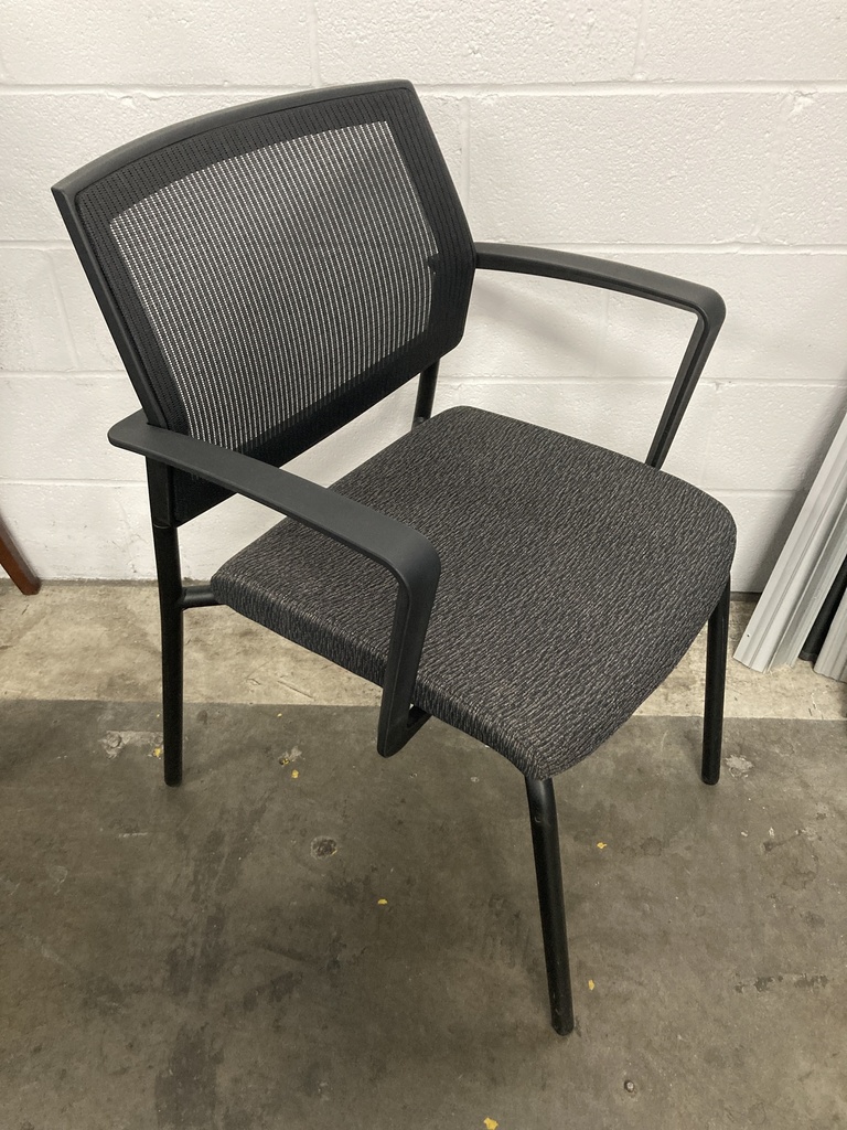 SitOnIt Black Silver Pattern Stacking Chair