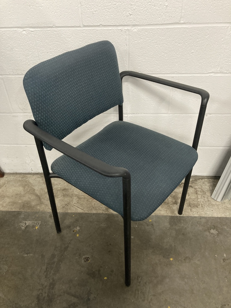 Green Diamon Pattern Stacking Chair