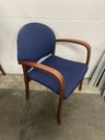 Blue Side Chair Cherry Frame 