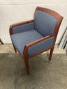 Blue Arm Chair Cherry Frame 