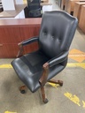 Black Leather Traditional Conference Chair