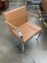 Camel Guest Chair with Cantilever Chrome Frame 