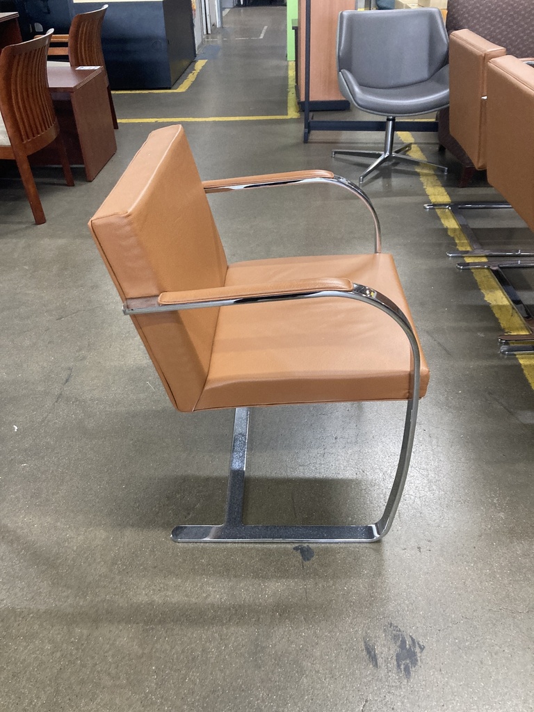 Camel Guest Chair with Cantilever Chrome Frame 