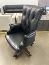 Executive Black Leather Tufted Office Chair 