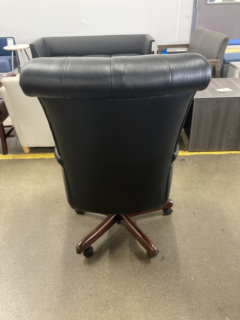 Executive Black Leather Tufted Office Chair 