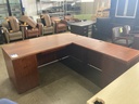 36x72 Bowfront L-Desk (RH) Cherry 