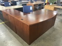 36x72 Bowfront L-Desk (RH) Cherry 