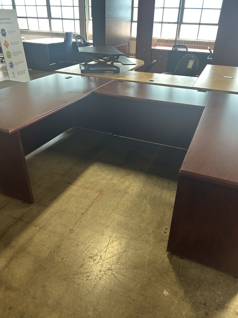 36x72 U Shape w/Multi File - Mahogany
