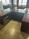 36x72 U Shape w/Multi File - Mahogany