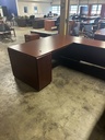 34x72 Kimball RH U Group w/Double Peds & Hutch - Mahogany