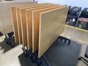 31.5”x55” Nesting Table, Charcoal Legs, Maple Laminate Top 