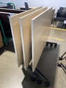 31.5”x55” Nesting Table, Charcoal Legs, Blonde Laminate Top 
