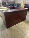 72x78 LH Reception Desk / Dbl Full Ped - Mahogany