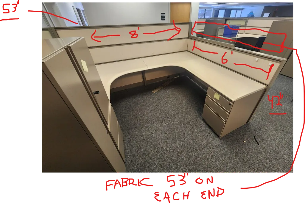 Kimball xcite Workstation, 6' x 8' nuetral color