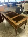 Traditional Mahogany Writing Desk w/Leather Top 