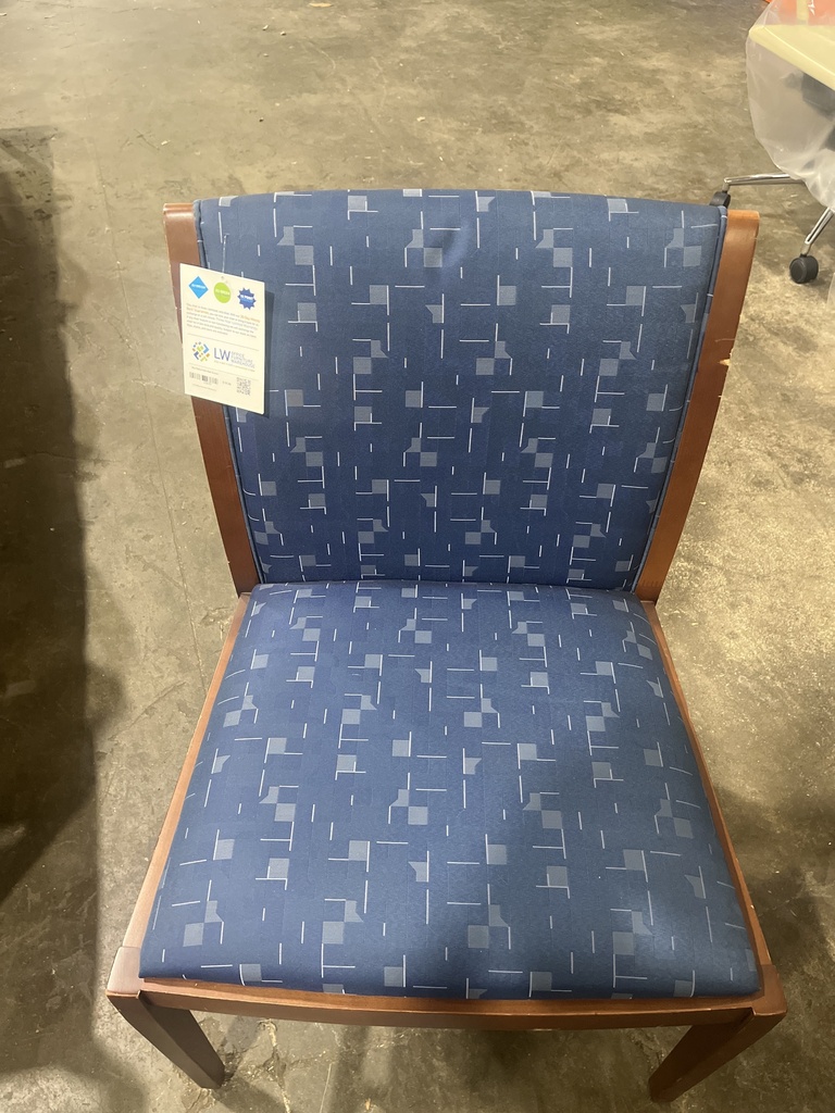 Blue Pattern Side Chair no arms