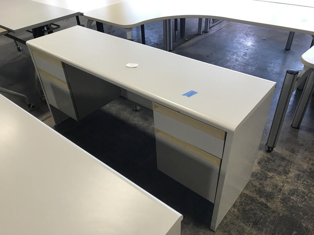 60" Metal Hon Credenza Double Ped - Putty