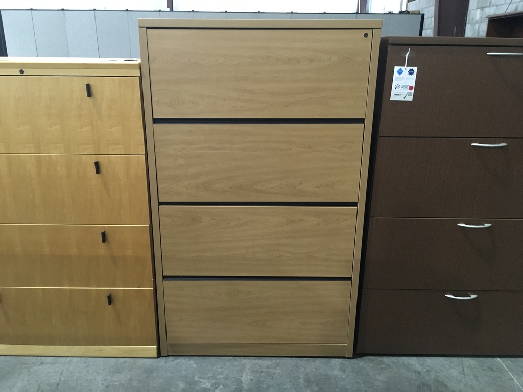 36" - 4 Drawer Lateral File Cabinet - Honey Color 