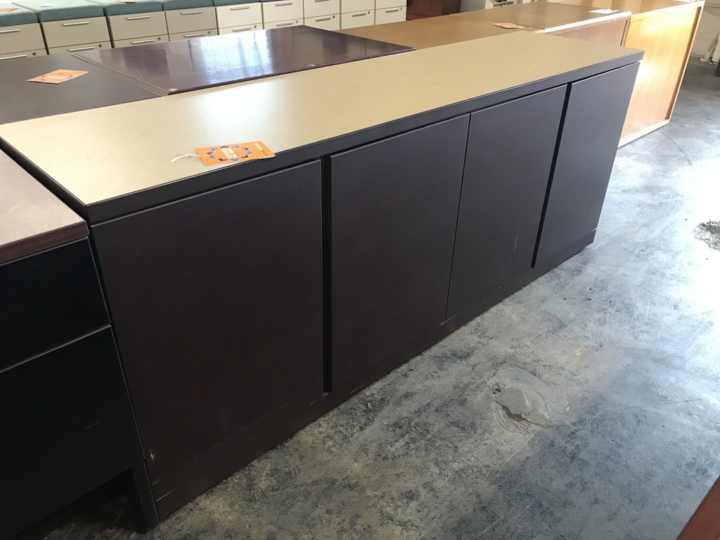 20x72" Conf. Credenza Beige Top, MOCHA Base 