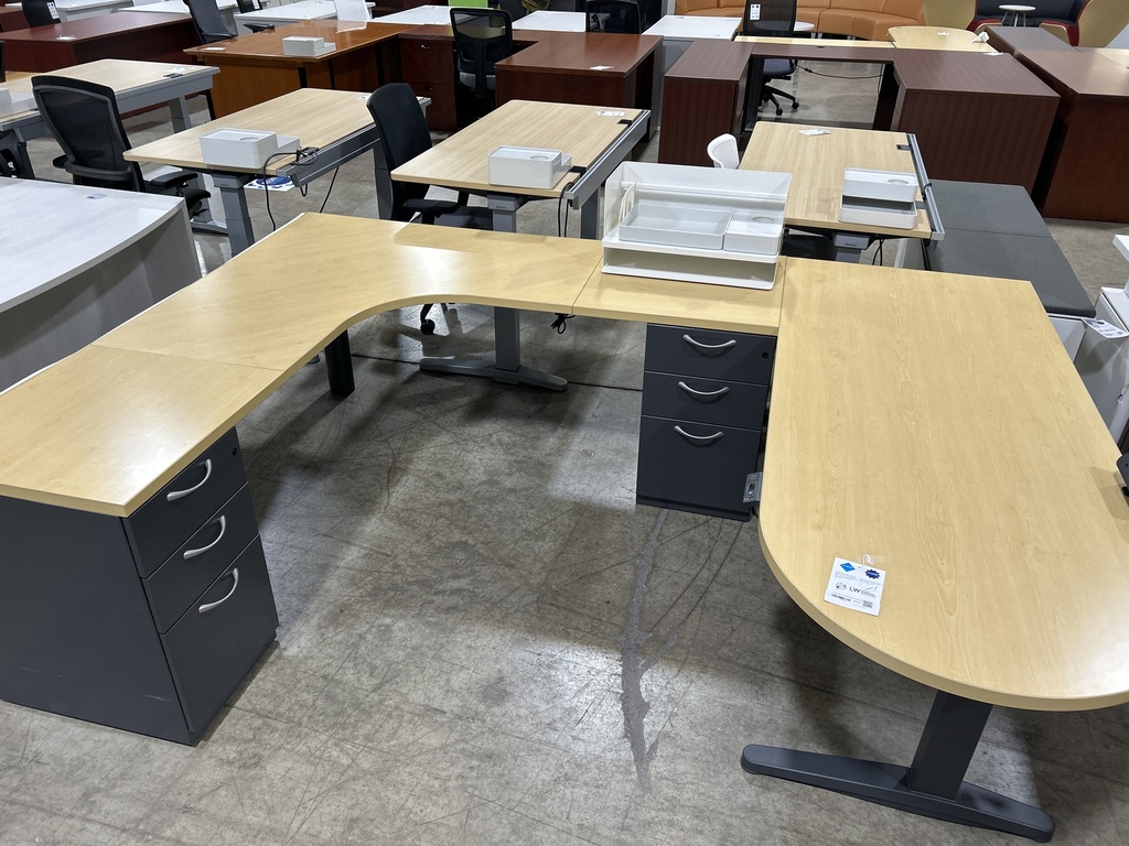 72 Kimball D Top Height Adjustable U Shape Corner Desk