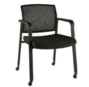 Euroline back mesh side chair w/caster and slide wheel option